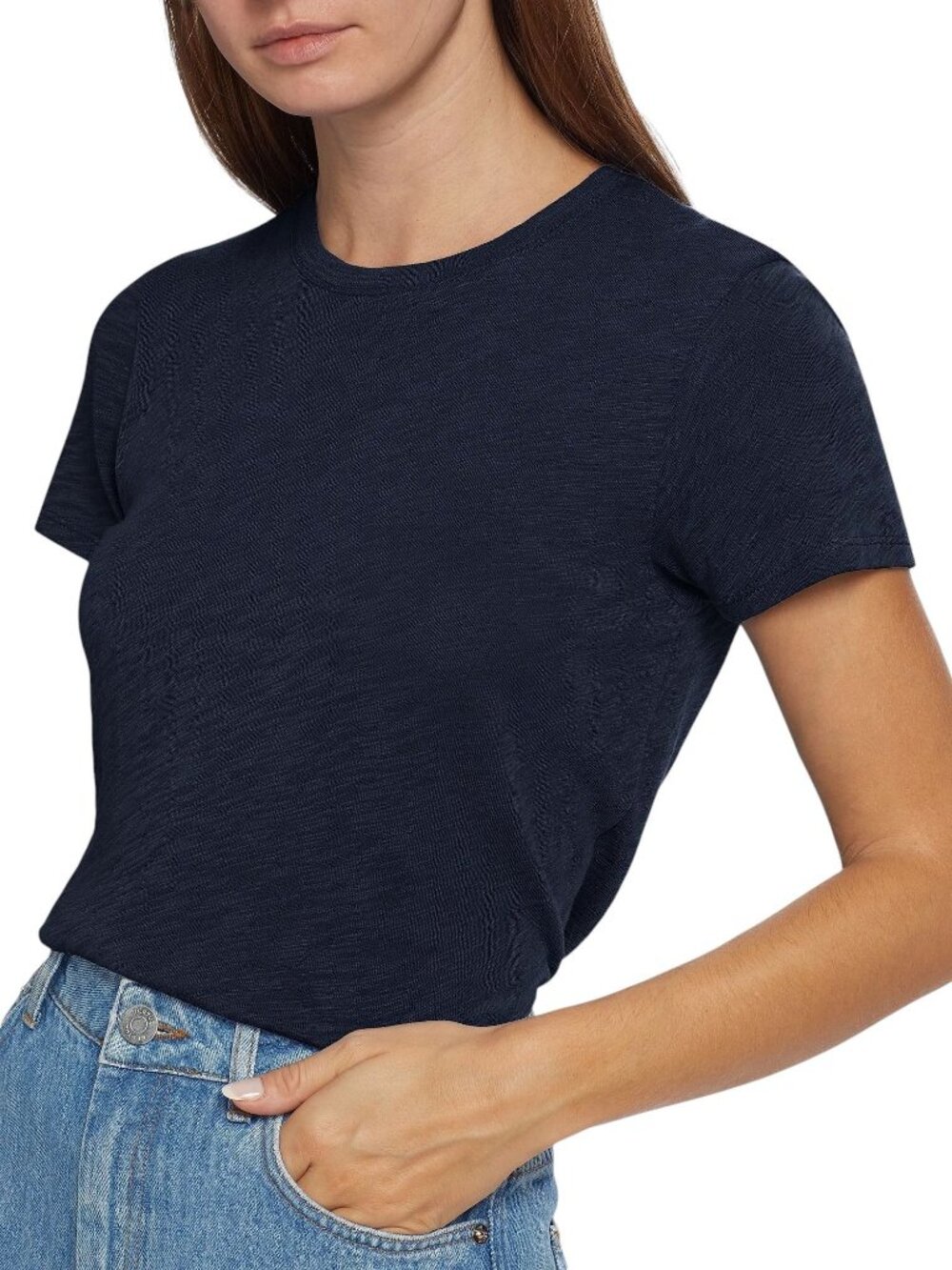ATM Anthony Thomas Melillo Navy Crew Neck Tee T-Shirt Medium New with Tag